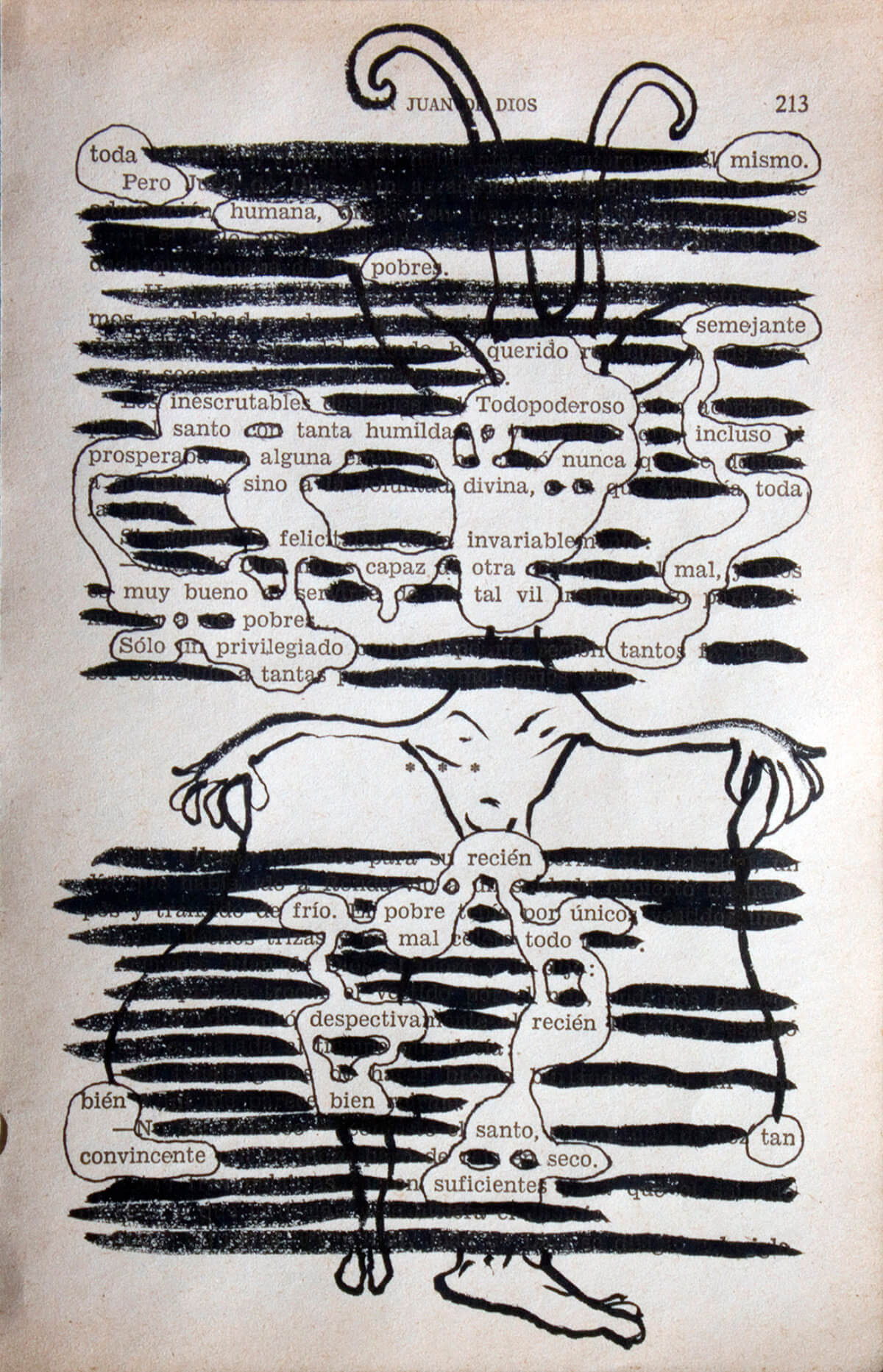 Toda pero, 18,8 x 12 cm, ink on separate book page, 2015