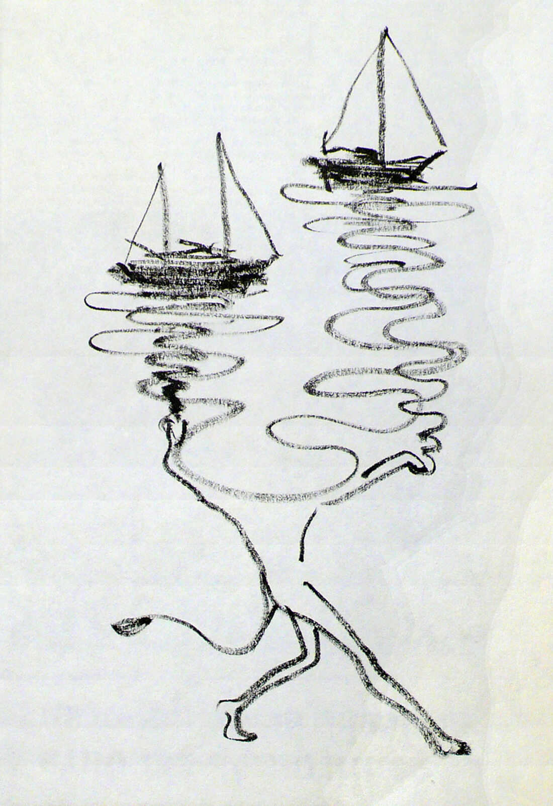 untitled (sailing boats), 23 x 14 cm, ink on paper, 2004