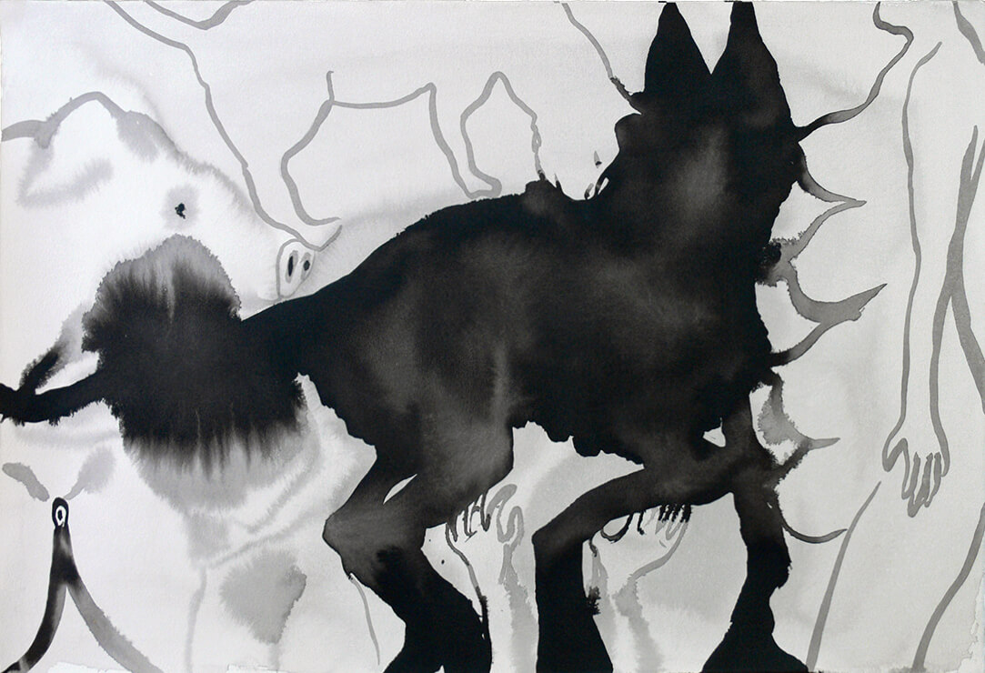 untitled (animals, breasts), 38 x 52 cm, ink on paper, 2005