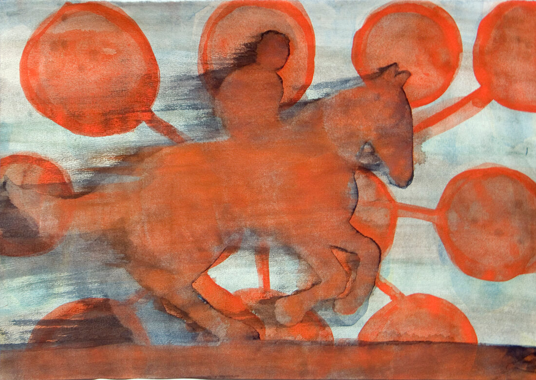 untitled (red horse), 31.5 x 44.5 cm, watercolour, 2008