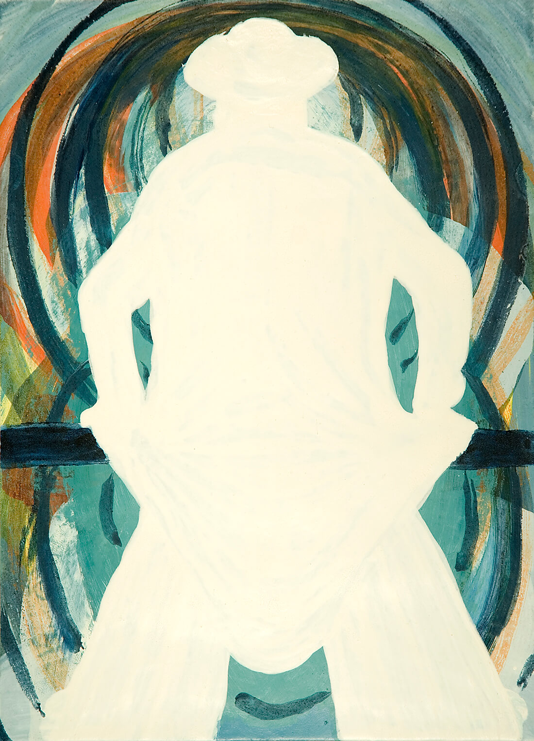 untitled (white Cowboy), 36 x 26 cm, egg tempera on paper, 2009