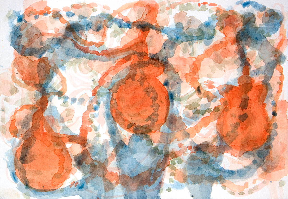 untitled (rojo azul, Tossal), 18 x 26,5 cm, watercolor, 2012