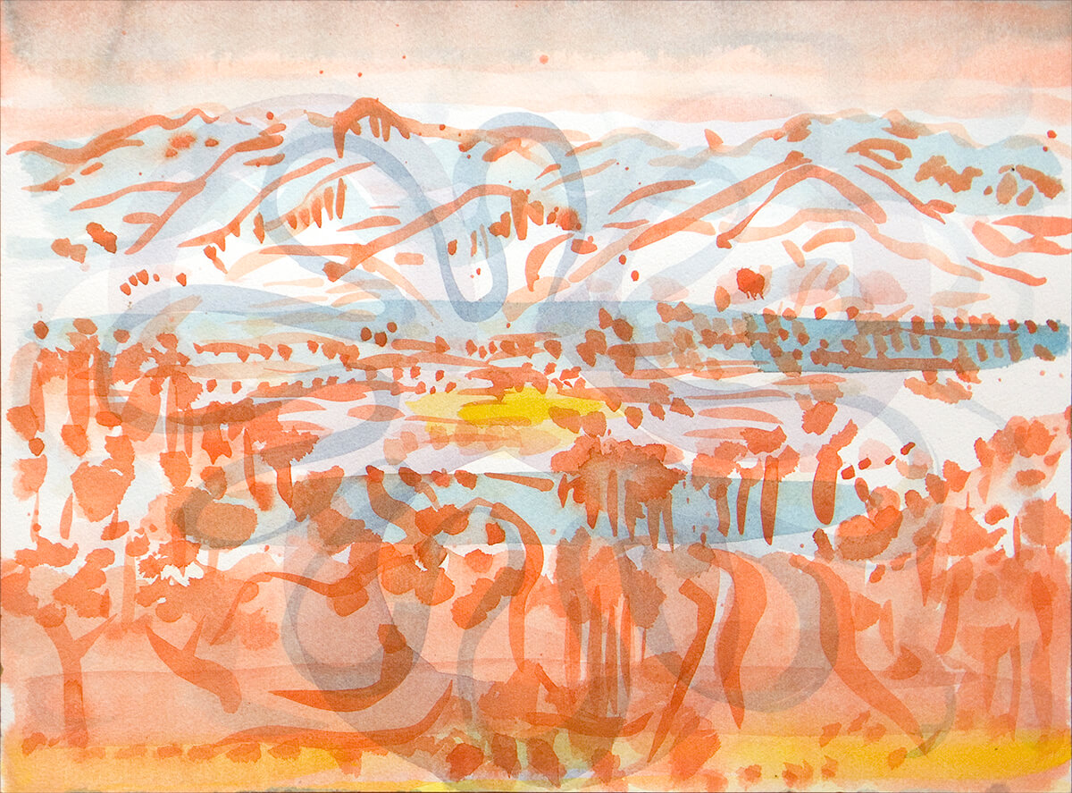 untitled (red landscape), 23 x 31 cm, watercolor, 2013