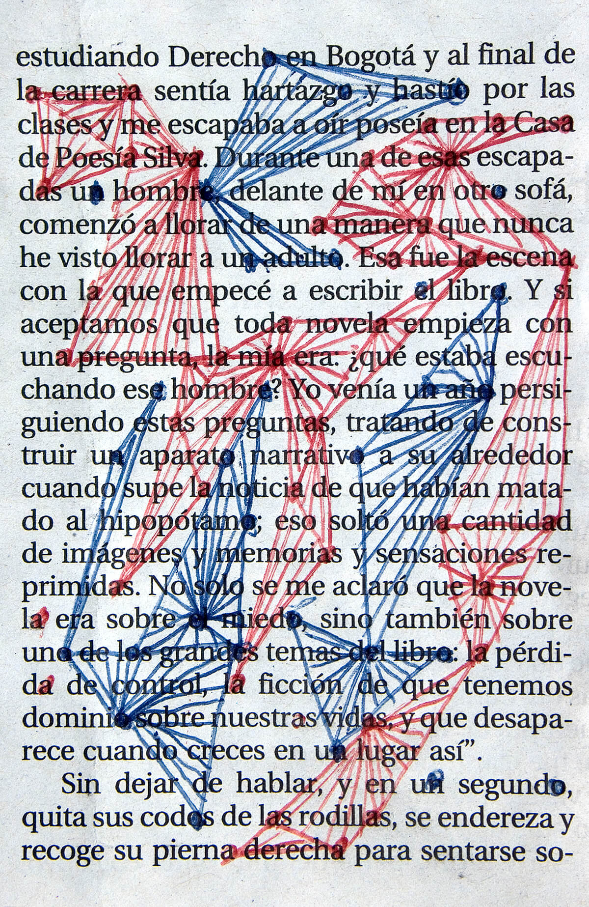 Estudiando, 9 x 14 cm, ink on newspaper, 2014