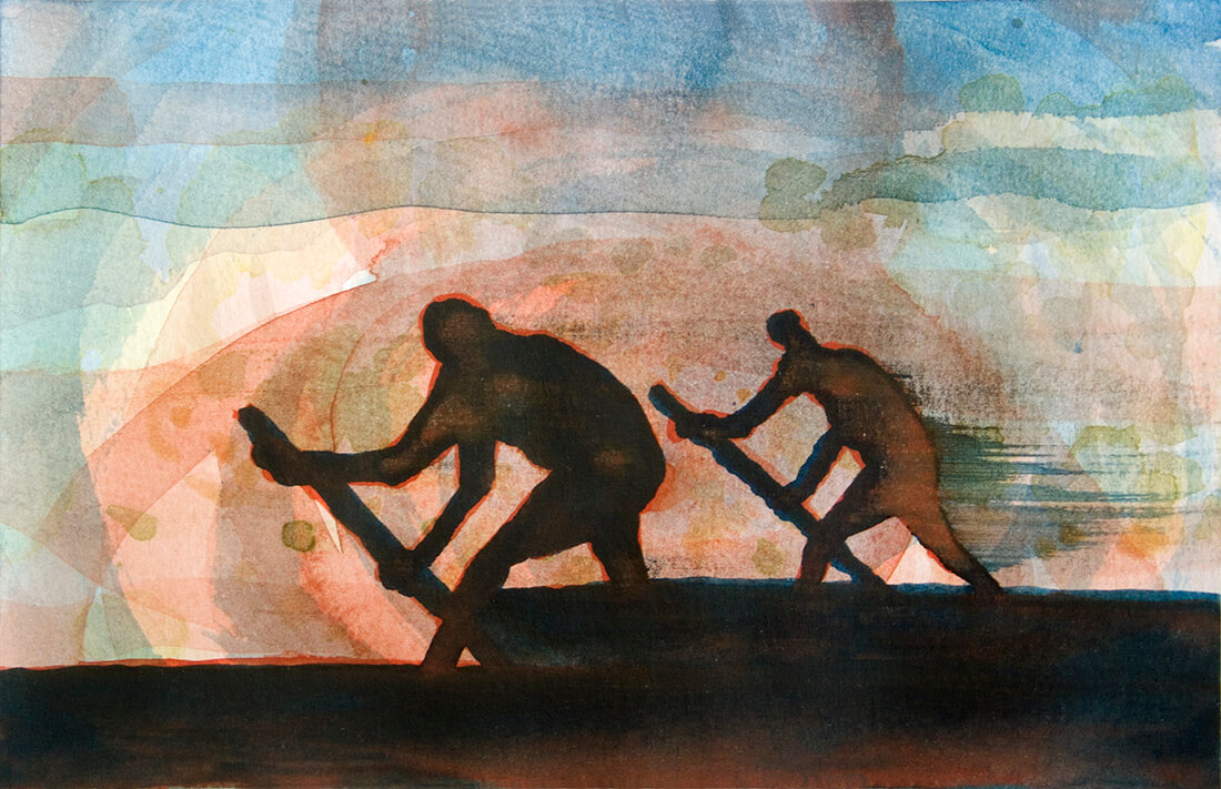 untitled (pedlars), 10 x 15 cm, watercolor, 2014