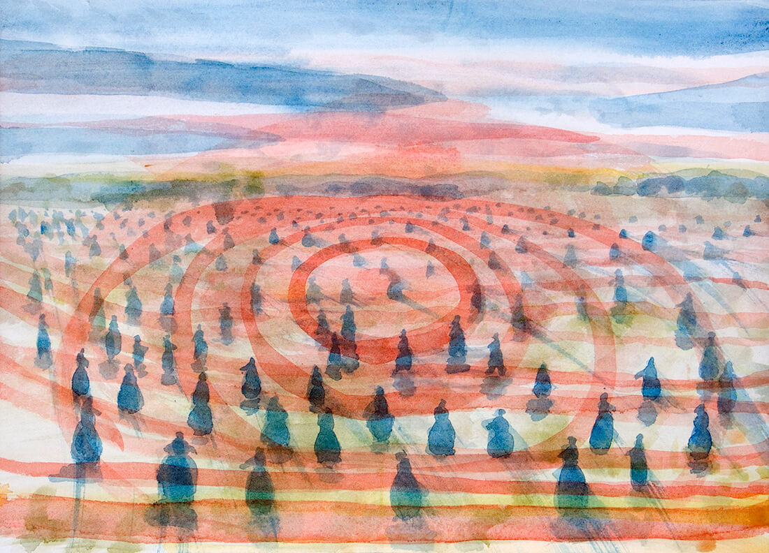 untitled (sembradoras campo), 26 x 36 cm, watercolor, 2014
