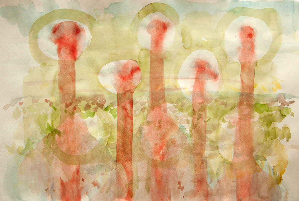 untitled (ostriches), 32 x 49,5 cm, watercolor, 2015