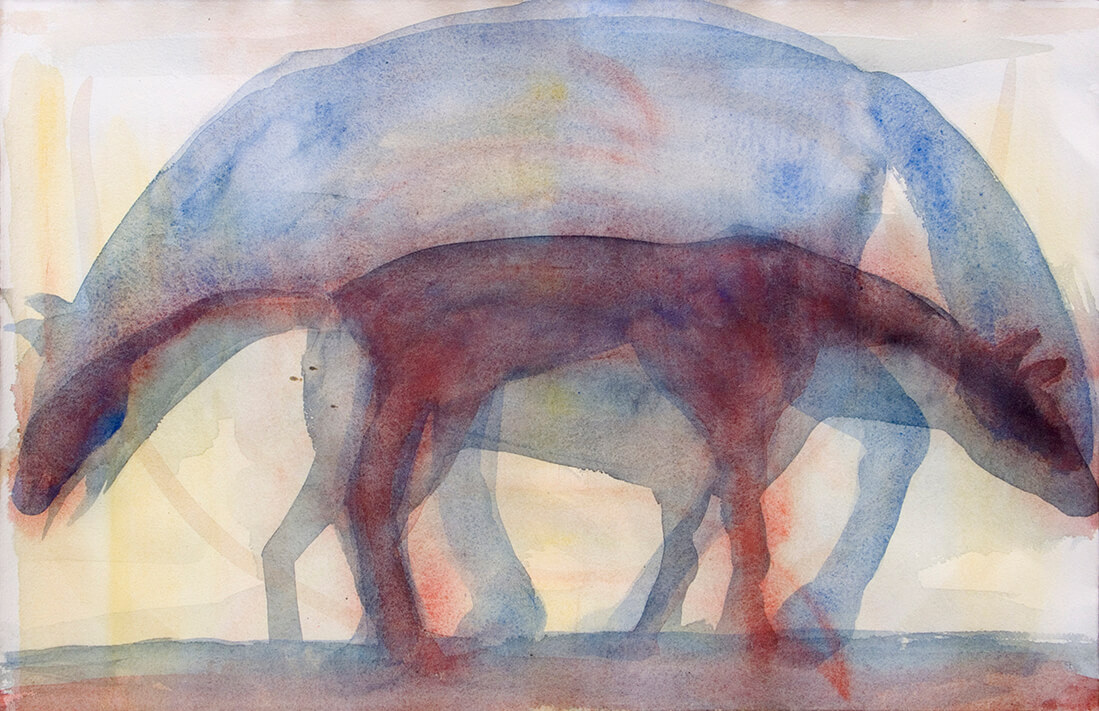 untitled (2 horses are 3), 32,5 x 50 cm, watercolor, 2015