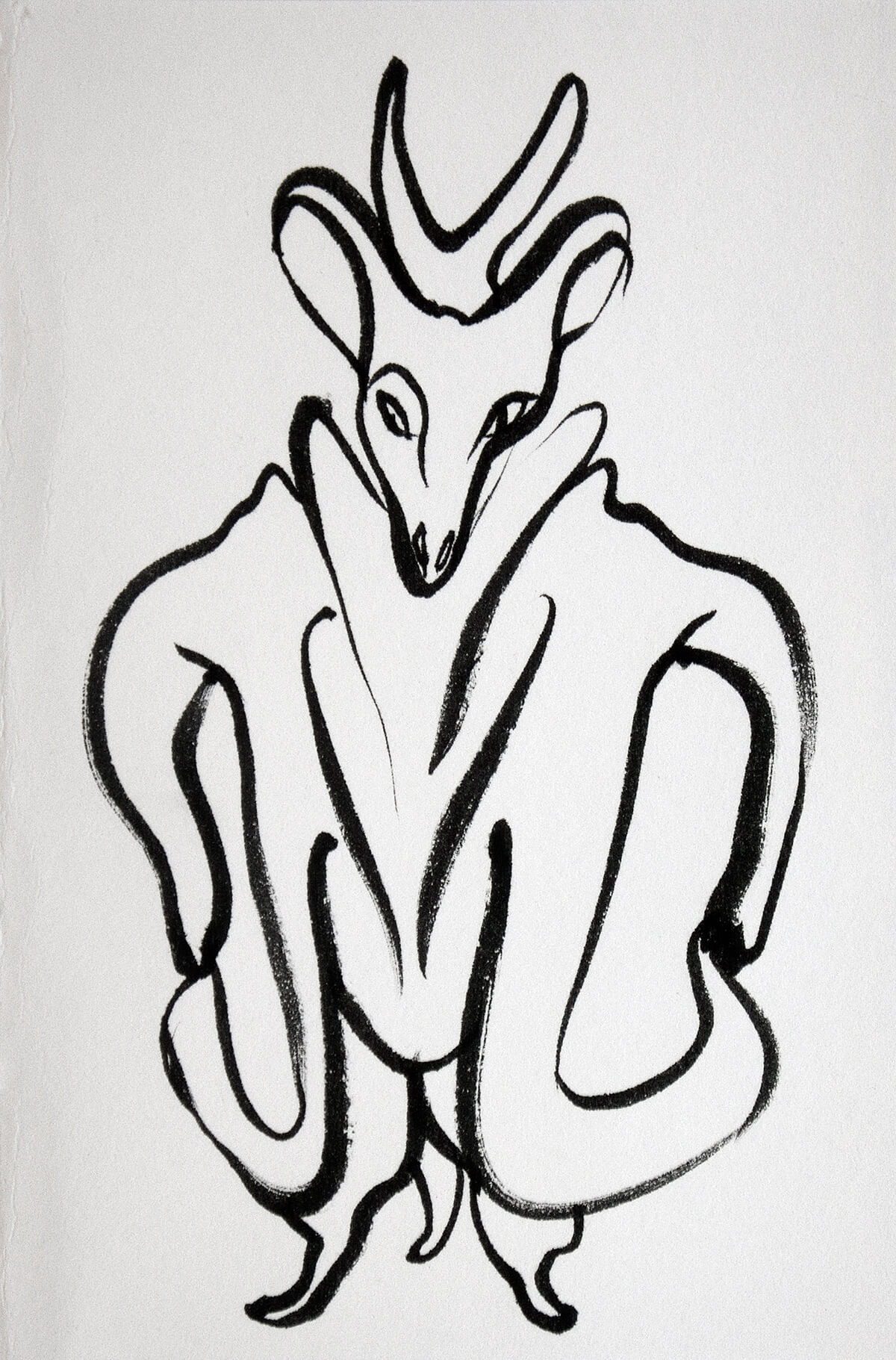 untitled (deer person), 16 x 11 cm, ink on paper, 2015