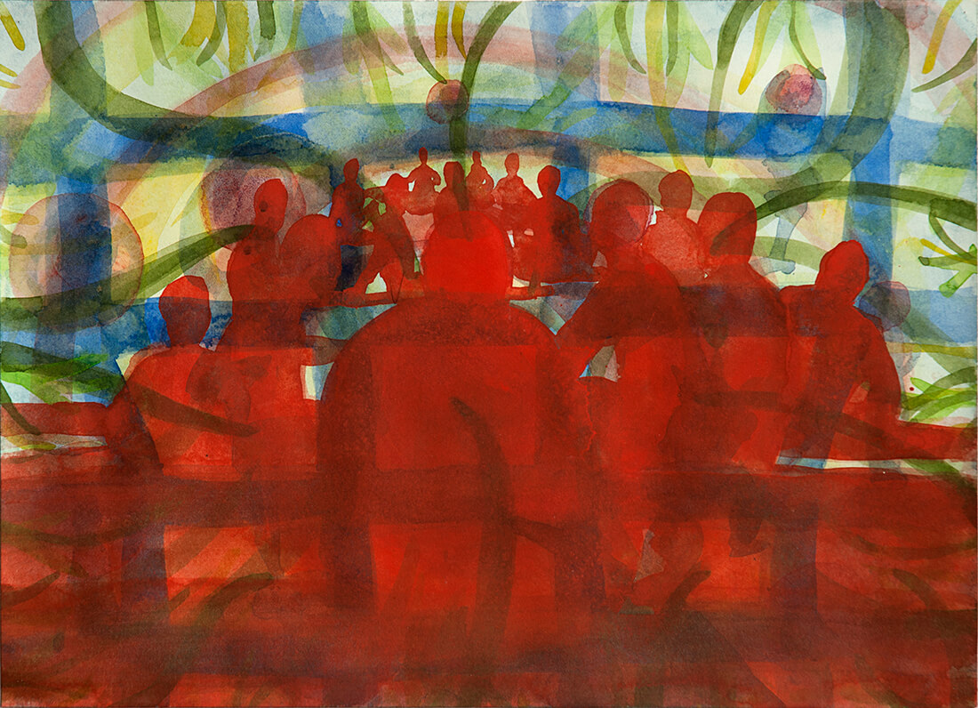 untitled (forest meeting), 26 x 36 cm, watercolor, 2016