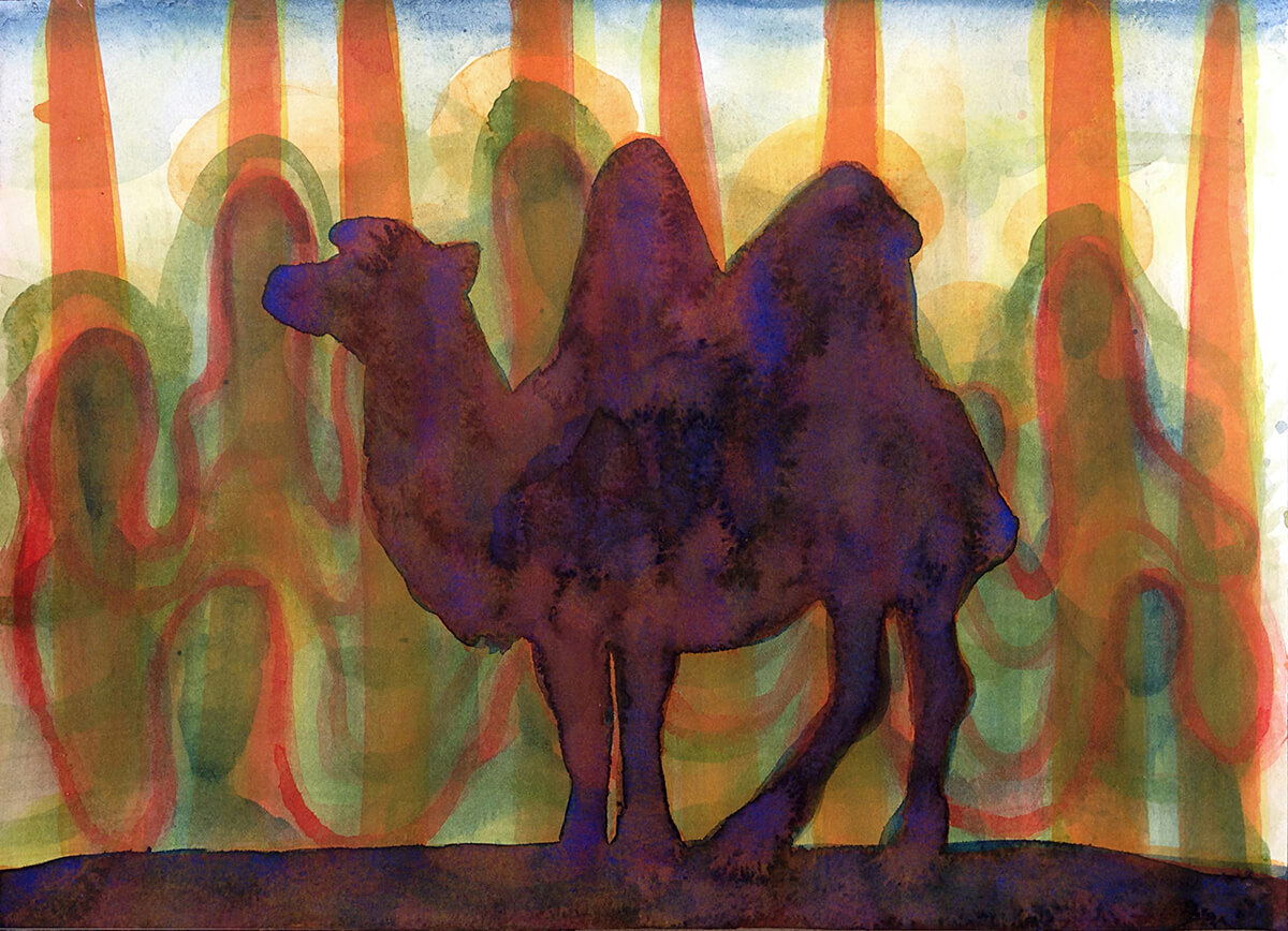 Untitled (camel), 2019, watercolour, 26 x 36 cm