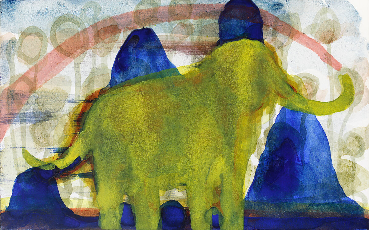 Untitled (elephant), 2019, watercolor, 12,5 x 18 cm