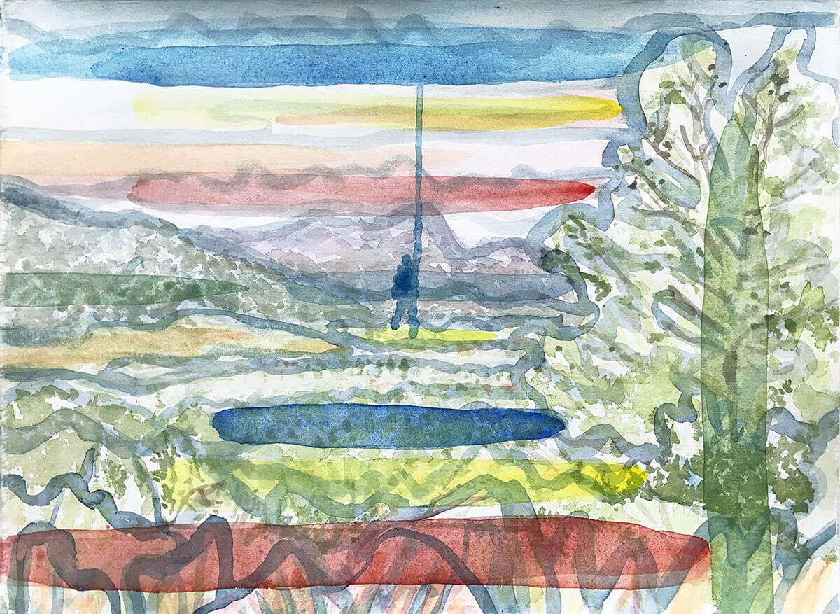 Untitled (mountaineer), 2020, watercolour, 28,5 x 39 cm