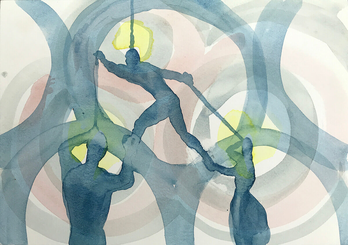 Untitled (climber), 2020, watercolour, 18 x 25,5 cm