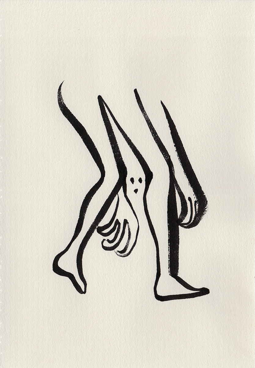 Untitled (spook), 2018, ink on paper, 20 x 13 cm